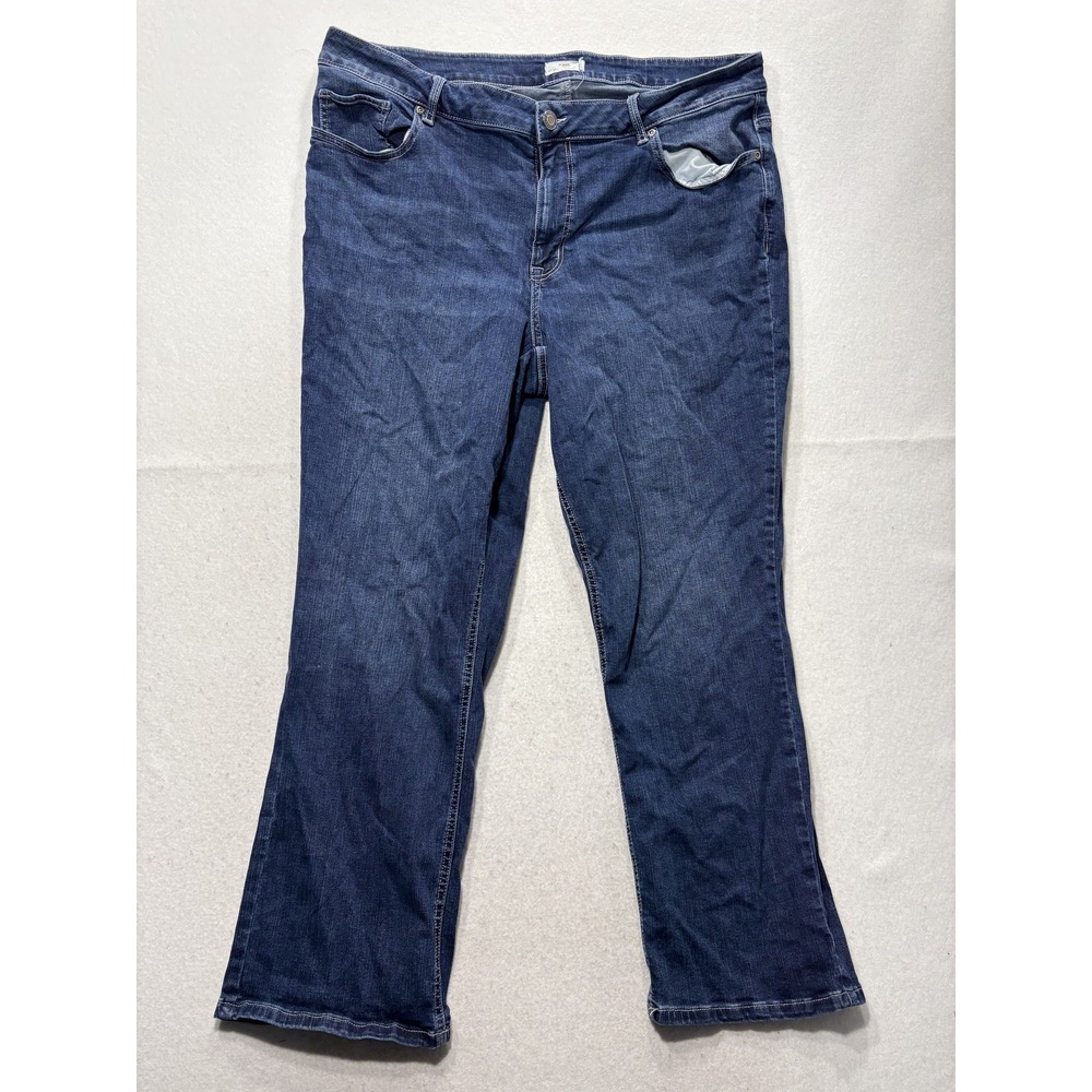 Maurices Classic Jeans Womens 22W Blue Medium Wash High Rise Straight 43x29